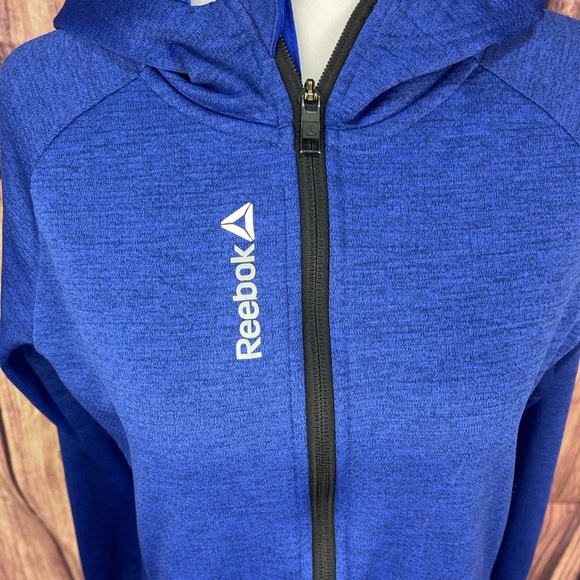 Reebok blue zipper closure hoodie jacket women’s size M - Picture 3 of 16